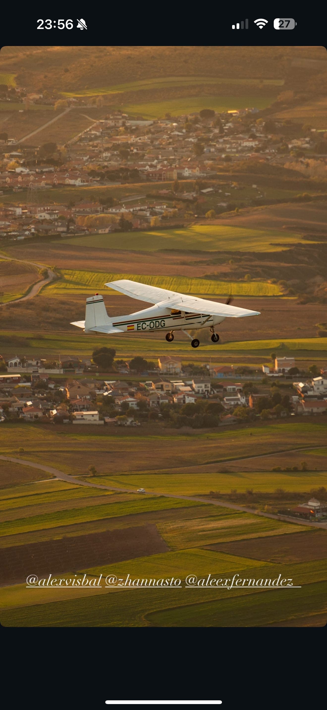 Aerial view on a scenic flight near Madrid