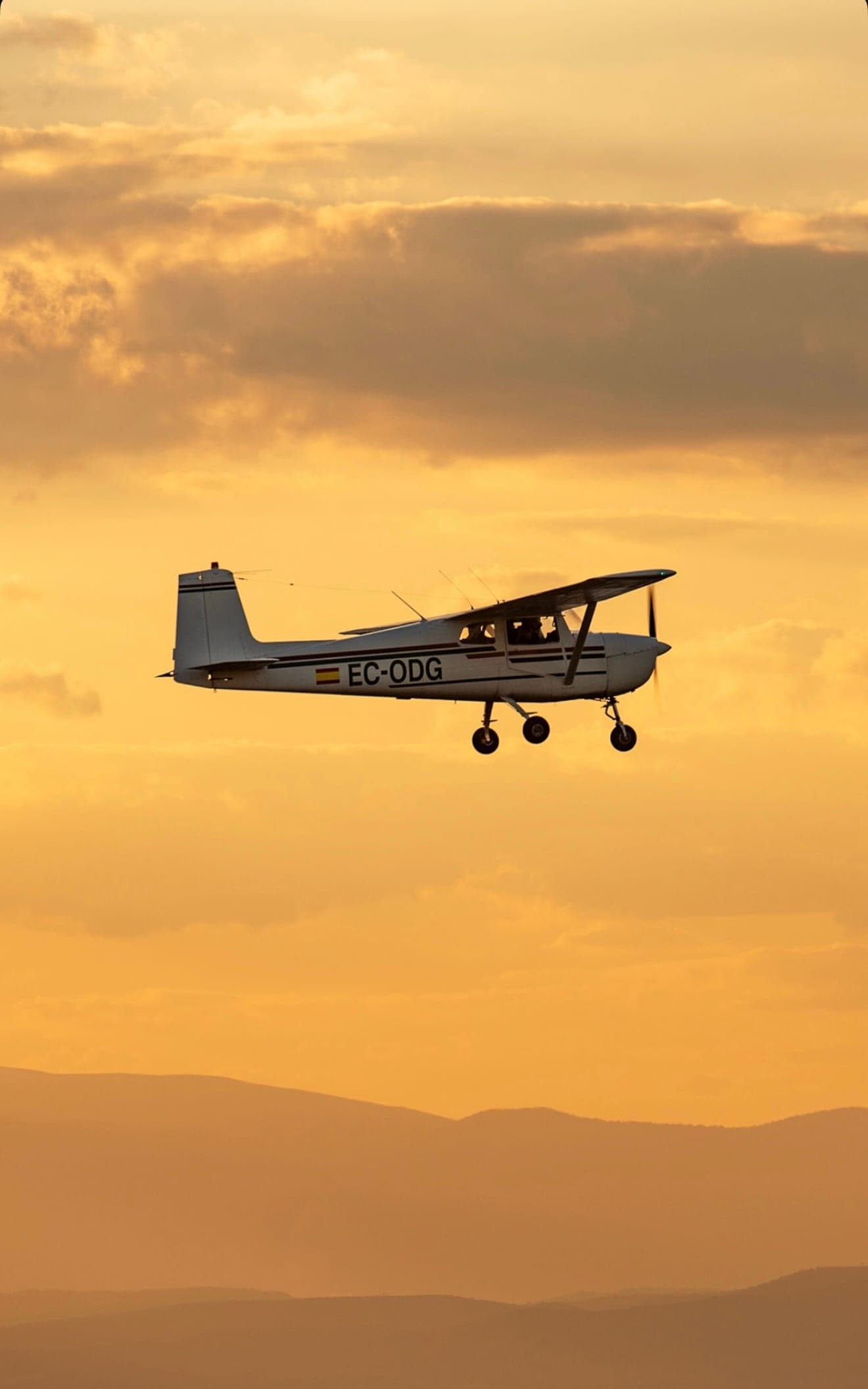 Cessna silhouette at sunset