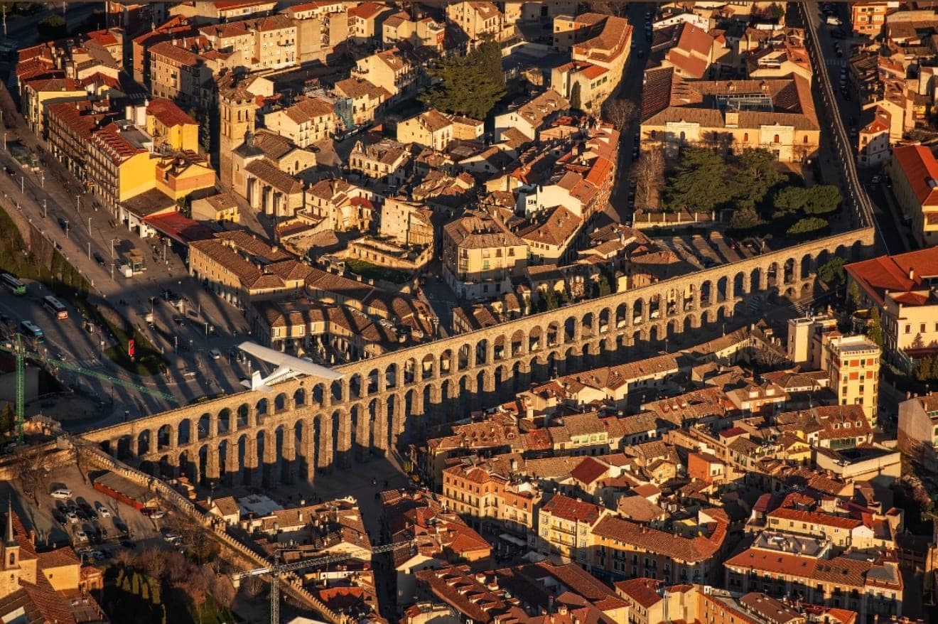 Segovia aqueduct from above