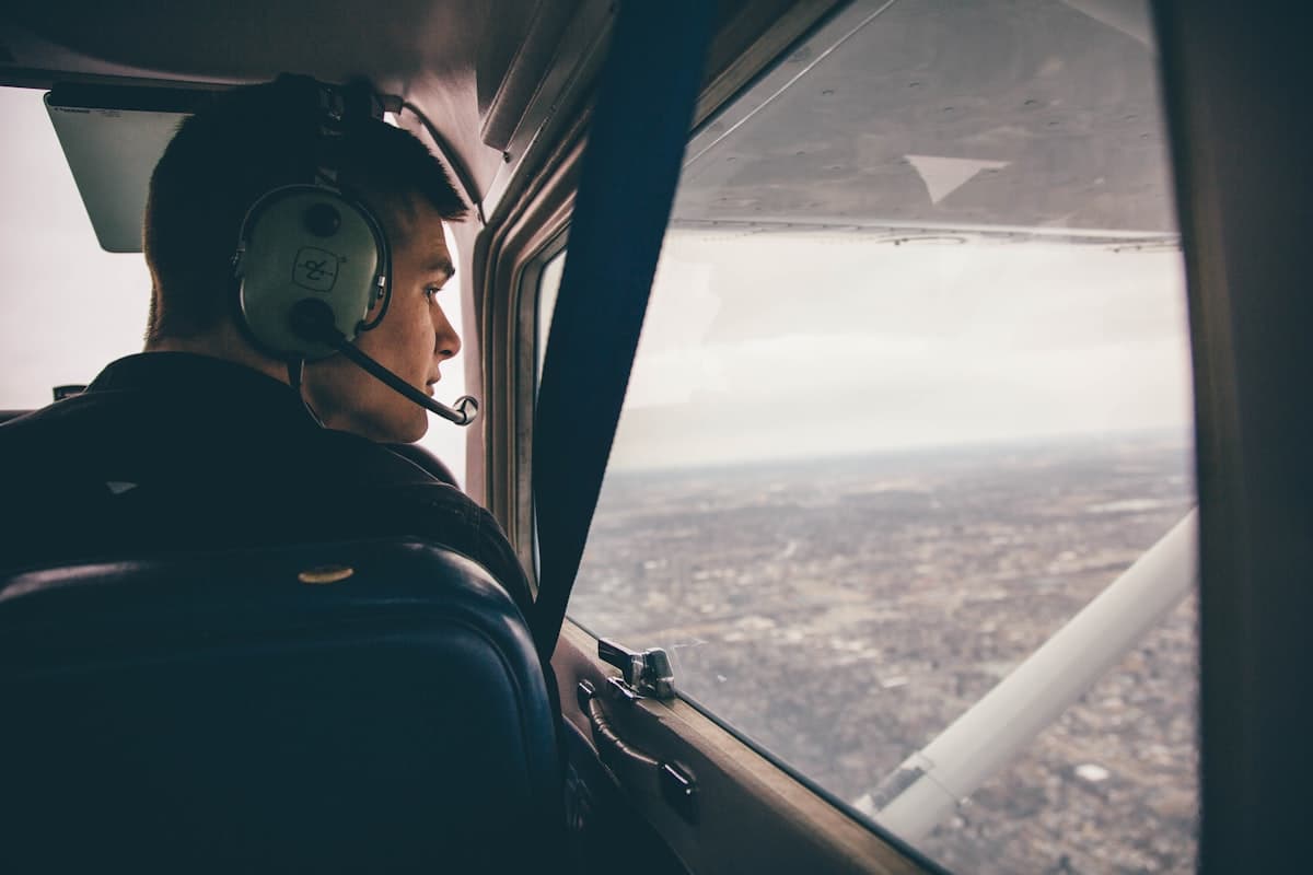 View from the cockpit on a scenic flight