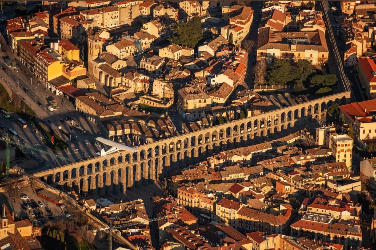 Golden hour over Segovia near Madrid